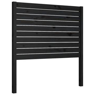 Bed Headboard Black 81x4x100 cm Solid Wood Pine