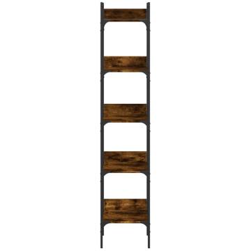 Bookshelf 5-Tier Smoked Oak 35x30x174 cm Engineered Wood