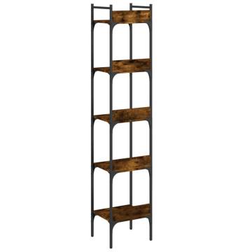 Bookshelf 5-Tier Smoked Oak 35x30x174 cm Engineered Wood