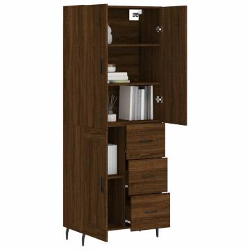 Highboard Brown Oak 69.5x34x180 cm Engineered Wood