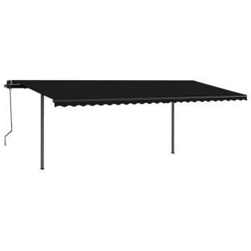 Manual Retractable Awning with Posts 3.5x2.5 m Anthracite