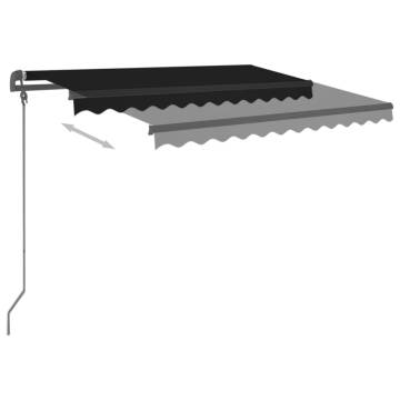 Manual Retractable Awning with Posts 3.5x2.5 m Anthracite