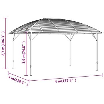 Gazebo with Arch Roof 3x4 m Anthracite