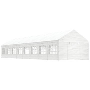 Gazebo with Roof White 17.84x4.08x3.22 m Polyethylene