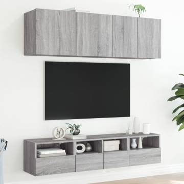 TV Wall Cabinet Grey Sonoma 40x30x30 cm Engineered Wood