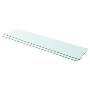 Shelves 2 pcs Panel Glass Clear 110x25 cm