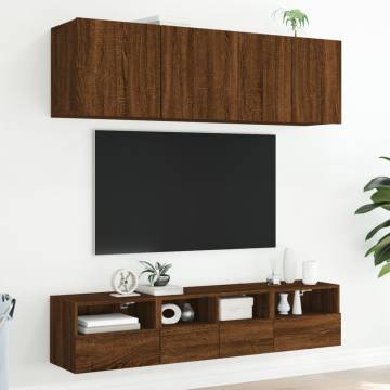 TV Wall Cabinet Brown Oak 40x30x30 cm Engineered Wood