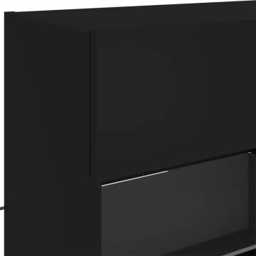 TV Wall Cabinet with LED Lights Black 98.5x30x60.5 cm