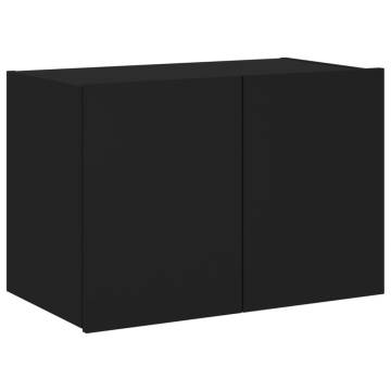 TV Wall Cabinet with LED Lights Black 60x35x41 cm