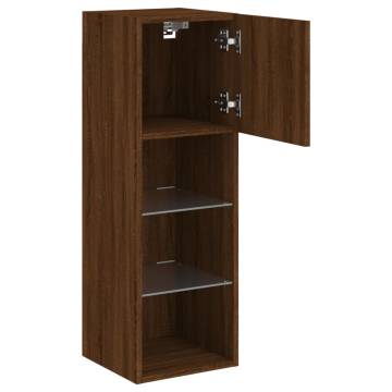 TV Cabinets with LED Lights 2 pcs Brown Oak 30.5x30x90 cm