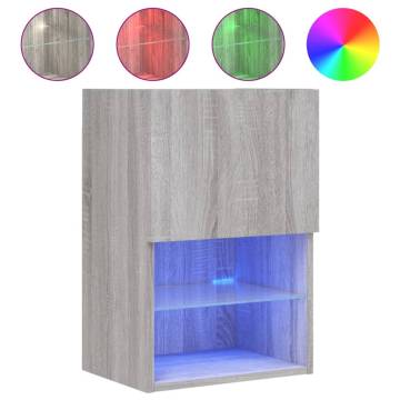 TV Cabinets with LED Lights 2 pcs Grey Sonoma 40.5x30x60 cm