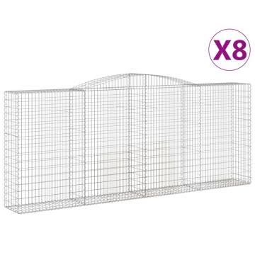 Arched Gabion Baskets 8 pcs 400x50x160/180 cm Galvanised Iron