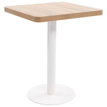 Bistro Table Light Brown 60X60 cm MDF