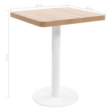 Bistro Table Light Brown 60X60 cm MDF