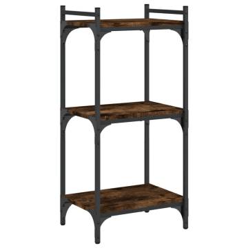 Bookcase 3-Tier Smoked Oak 40x30x86 cm Engineered Wood