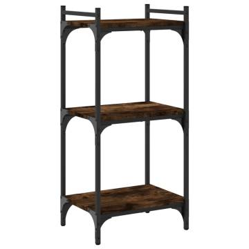 Bookcase 3-Tier Smoked Oak 40x30x86 cm Engineered Wood