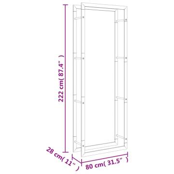 Firewood Rack 80x28x222 cm Stainless Steel