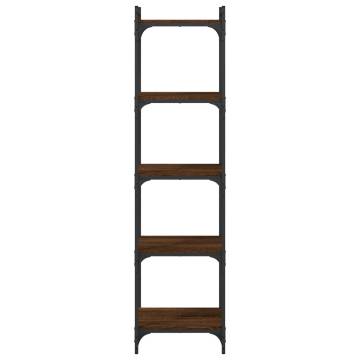 Bookcase 5-Tier Brown Oak 40x30x154 cm Engineered Wood