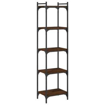 Bookcase 5-Tier Brown Oak 40x30x154 cm Engineered Wood