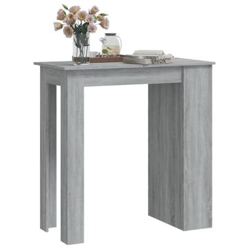 Bar Table with Storage Rack Grey Sonoma 102x50x103.5cm Engineered Wood