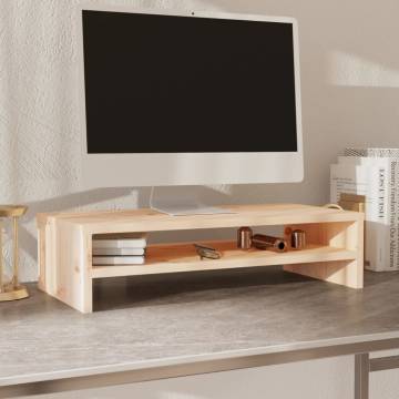 Monitor Stand 50x24x13 cm Solid Wood Pine