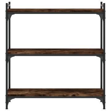 Bookcase 3-Tier Smoked Oak 80x30x86 cm Engineered Wood