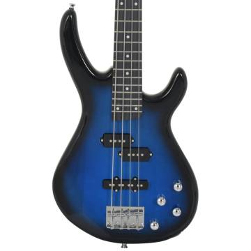 Electric Bass Guitar for Beginner with Bag Blue and Black 4/4 46"