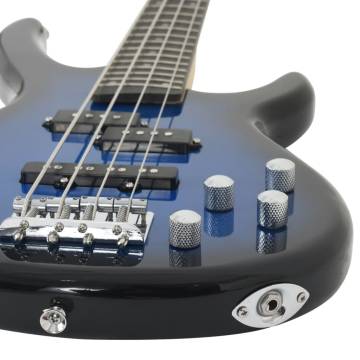 Electric Bass Guitar for Beginner with Bag Blue and Black 4/4 46"