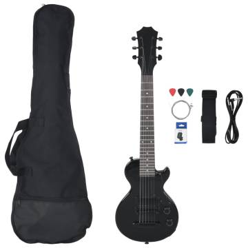 Electric Guitar for Kids with Bag Black 3/4 30"