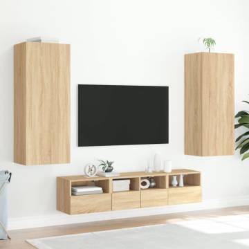 5 Piece TV Wall Units Sonoma Oak Engineered Wood