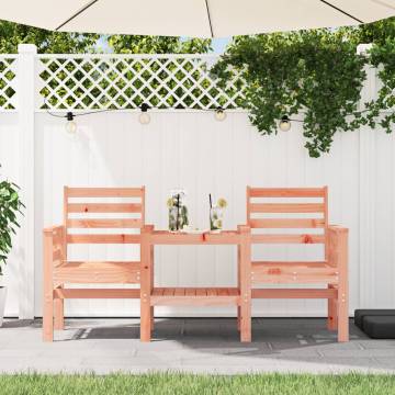 Garden Bench with Table 2-Seater Solid Wood Douglas