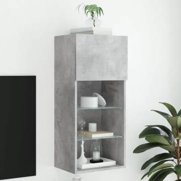 TV Cabinet with LED Lights Concrete Grey 40.5x30x90 cm