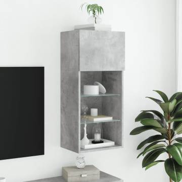 TV Cabinet with LED Lights Concrete Grey 40.5x30x90 cm