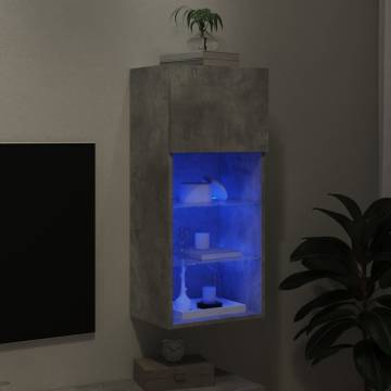 TV Cabinet with LED Lights Concrete Grey 40.5x30x90 cm