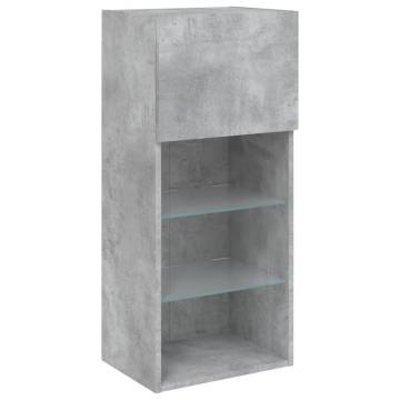 TV Cabinet with LED Lights Concrete Grey 40.5x30x90 cm