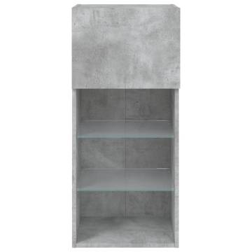 TV Cabinet with LED Lights Concrete Grey 40.5x30x90 cm