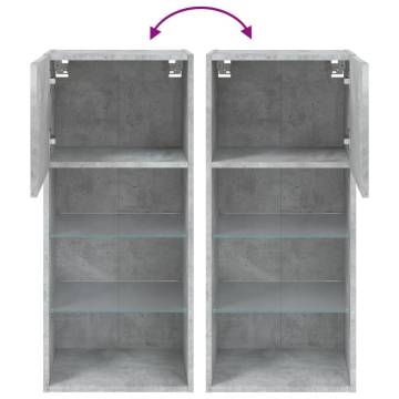 TV Cabinet with LED Lights Concrete Grey 40.5x30x90 cm