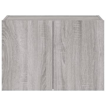 TV Wall Cabinet with LED Lights Grey Sonoma 60x35x41 cm