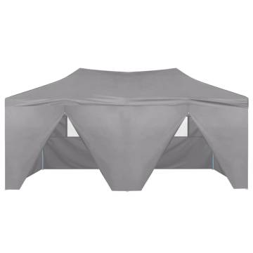 Professional Folding Party Tent with 4 Sidewalls 3x6 m Steel Anthracite