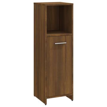 Bathroom Cabinet Brown Oak 30x30x95 cm Engineered Wood