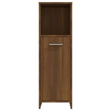 Bathroom Cabinet Brown Oak 30x30x95 cm Engineered Wood