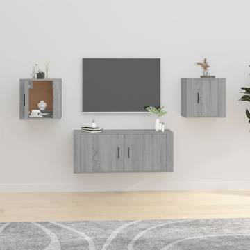 Wall Mounted TV Cabinets 2 pcs Grey Sonoma 40x34.5x40 cm