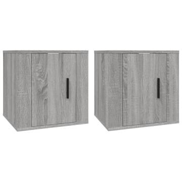 Wall Mounted TV Cabinets 2 pcs Grey Sonoma 40x34.5x40 cm