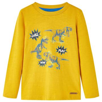 Kids' T-shirt with Long Sleeves Ochre 128