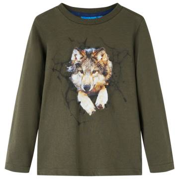 Kids' T-shirt with Long Sleeves Khaki 116