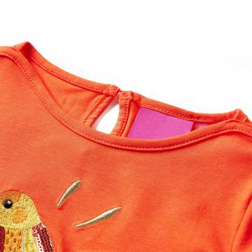 Kids' T-shirt with Long Sleeves Dark Orange 128