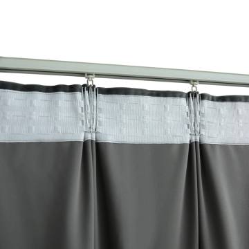 Blackout Curtains 2 pcs with Hooks Velvet Anthracite 140x245 cm