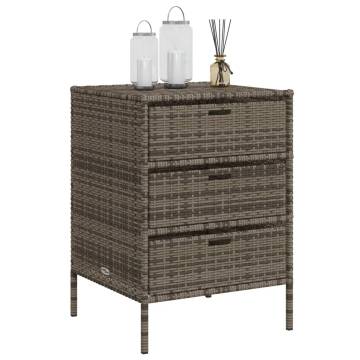 Garden Storage Cabinet Grey 55x59x80 cm Poly Rattan