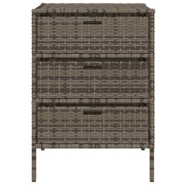 Garden Storage Cabinet Grey 55x59x80 cm Poly Rattan