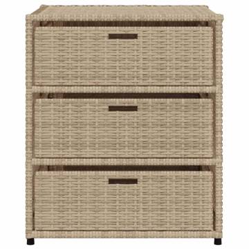 Garden Storage Cabinet Beige 55x59x69 cm Poly Rattan